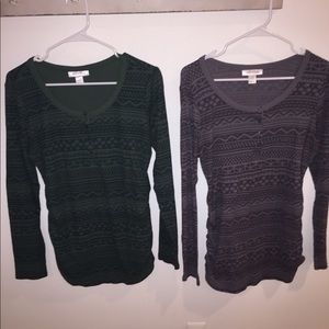 Motherhood maternity long sleeve shirt bundle